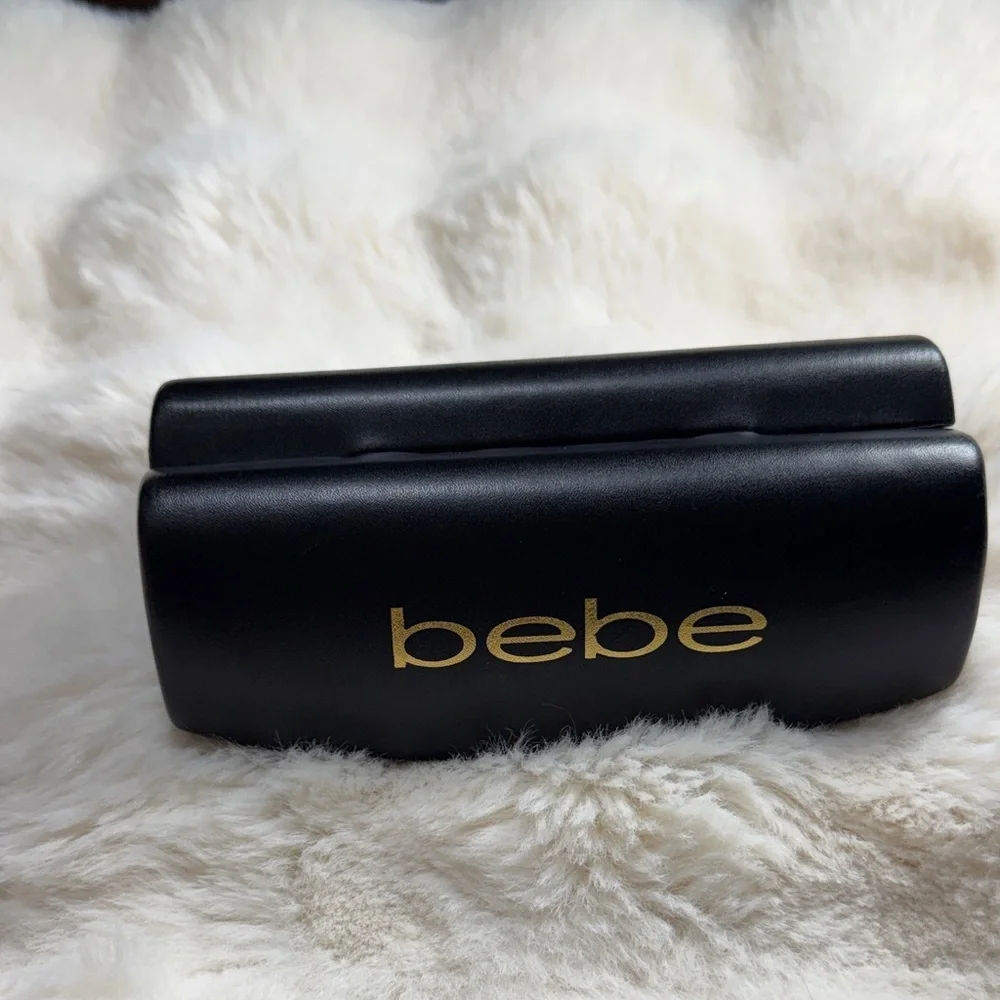 Bebe Black Eyeglass Sunglass Hard Case Gold Logo‎